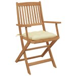 vidaXL Chaises pliables de jardin 4 Pièces avec coussins Bois d'acacia