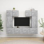 vidaXL Ensemble de meuble TV 6 Pièces Gris béton Bois d'ingénierie