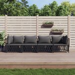 vidaXL Salon de jardin avec coussins 4 Pièces anthracite acier