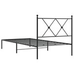 vidaXL Cadre de lit métal avec tête de lit noir 90x190 cm