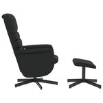 vidaXL Fauteuil inclinable de massage avec repose-pied noir similicuir