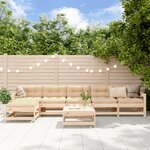 vidaXL Salon de jardin 7 Pièces avec coussins bois massif