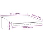 vidaXL Auvent manuel rétractable anthracite et blanc 400x350 cm