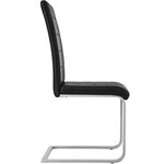 Lot de 6 chaises pieds acier siège de salon cuisine salle à manger design carré élégant noir 08_0000120