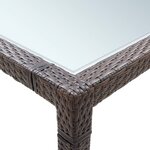 vidaXL Table à manger de jardin Marron 200x200x74 cm Résine tressée
