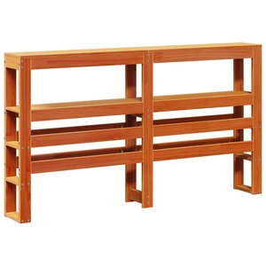 vidaXL Tête de lit avec étagères marron cire 135 cm bois massif de pin