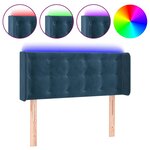 vidaXL Tête de lit à LED Bleu foncé 93x16x78/88 cm Velours