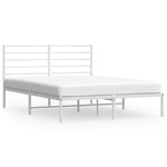 vidaXL Cadre de lit métal avec tête de lit blanc 160x200 cm