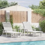 Ensemble de salon de jardin vidaXL 3 pièces blanc HDPE
