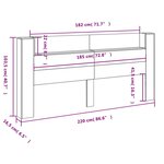 vidaXL Armoire tête de lit avec LED blanc 220x16 5x103 5 cm