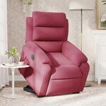 vidaXL Fauteuil inclinable électrique rouge bordeaux velours