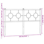 vidaXL Tête de lit métal blanc 135 cm