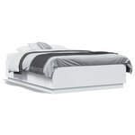vidaXL Cadre de lit avec lumières LED blanc 120x190 cm bois ingénierie