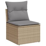 vidaXL Salon de jardin avec coussins 4 Pièces beige résine tressée