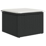vidaXL Salon de jardin 7 Pièces avec coussins noir résine tressée