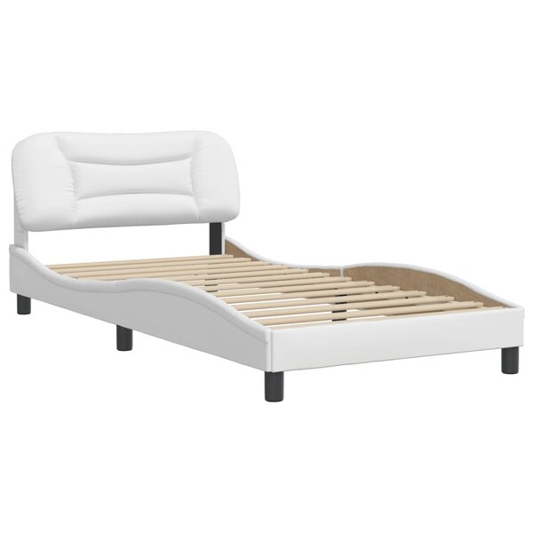 vidaXL Cadre de lit avec tête de lit Blanc 100x200 cm Similicuir