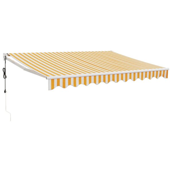 vidaXL Auvent rétractable automatique jaune et blanc 3 5x2 5 m