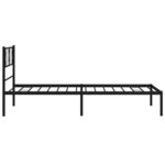 vidaXL Cadre de lit métal avec tête de lit noir 75x190 cm