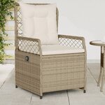 vidaXL Chaises inclinables de jardin lot de 2 beige résine tressée