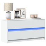 vidaXL Meuble TV avec LED blanc 100x34x50 cm bois d'ingénierie