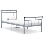 vidaXL Cadre de lit Gris Métal 100x200 cm