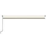 vidaXL Auvent automatique avec capteur de vent et LED 600x350 cm Crème