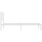 vidaXL Cadre de lit métal avec tête de lit blanc 90x200 cm