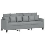 vidaXL Ensemble de canapés 3 Pièces avec coussins Gris clair Tissu