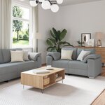 Canapé 2 pièces vidaXL avec coussins en tissu gris clair