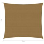 vidaXL Voile d'ombrage 160 g/m² Taupe 7x7 m PEHD