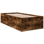 vidaXL Cadre de lit chêne fumé 75x190 cm bois d'ingénierie