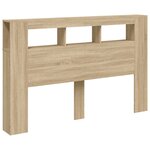 vidaXL Tête de lit à LED chêne sonoma 160x18 5x103 5cm bois ingénierie