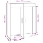 vidaXL Armoire murale sonoma gris 69 5x32 5x90 cm bois d'ingénierie