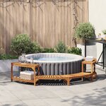 vidaXL Entourage de bain à remous semi-ronde 272x120.5x55.5 cm en bois massif d'acacia