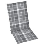 vidaXL Chaises de jardin lot de 6 et coussins carreaux gris Bois teck