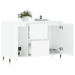 vidaXL Buffet blanc brillant 104x35x70 cm bois d'ingénierie