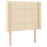 vidaXL Sommier à lattes de lit matelas et LED Crème 90x190 cm Tissu