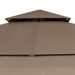 vidaXL Belvédère et double toits étentus 3x3x2 75 m Taupe 180g/m²