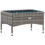 vidaXL Salon de jardin 4 Pièces avec coussins résine tressée gris