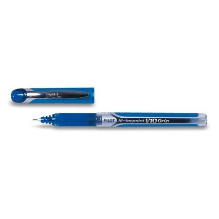 Stylo roller Hi-TechPoint V10 Grip Pointe aiguille Bleu PILOT