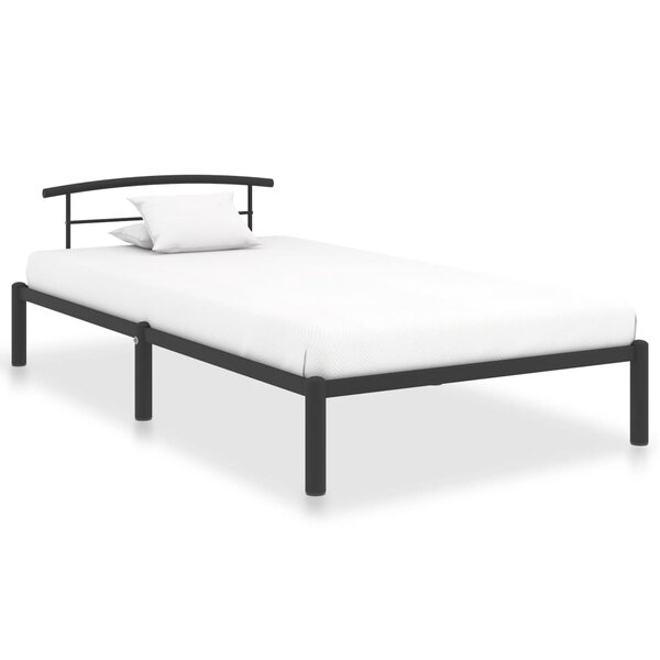 vidaXL Cadre de lit Noir Métal 90 x 200 cm