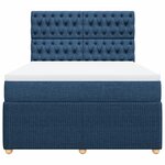vidaXL Sommier à lattes de lit avec matelas Bleu 160x200 cm Tissu