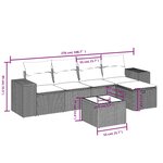 vidaXL Salon de jardin avec coussins 6Pièces mélange beige résine tressée