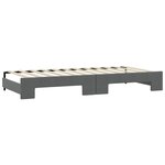 vidaXL Lit de jour avec gigogne et matelas gris foncé 80x200 cm tissu