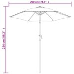 vidaXL Parasol Blanc sable 200x224 cm Aluminium