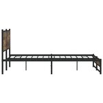 vidaXL Cadre de lit en métal sans matelas chêne fumé 193x203 cm