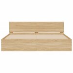 vidaXL Cadre de lit avec LED sans matelas chêne sonoma 180x200 cm