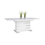 Table extensible 6-8 personnes - Rectangulaire - Mantova - Blanc et alu - 160- 200 x 90 x 75 cm
