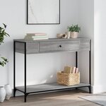 vidaXL Table console sonoma gris 100x34 5x75 cm bois d'ingénierie