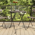 vidaXL Table de bistrot pliante Gris 55x54x71 cm Résine tressée